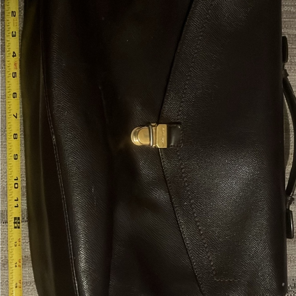 Salvatore Ferragamo Black Leather Briefcase